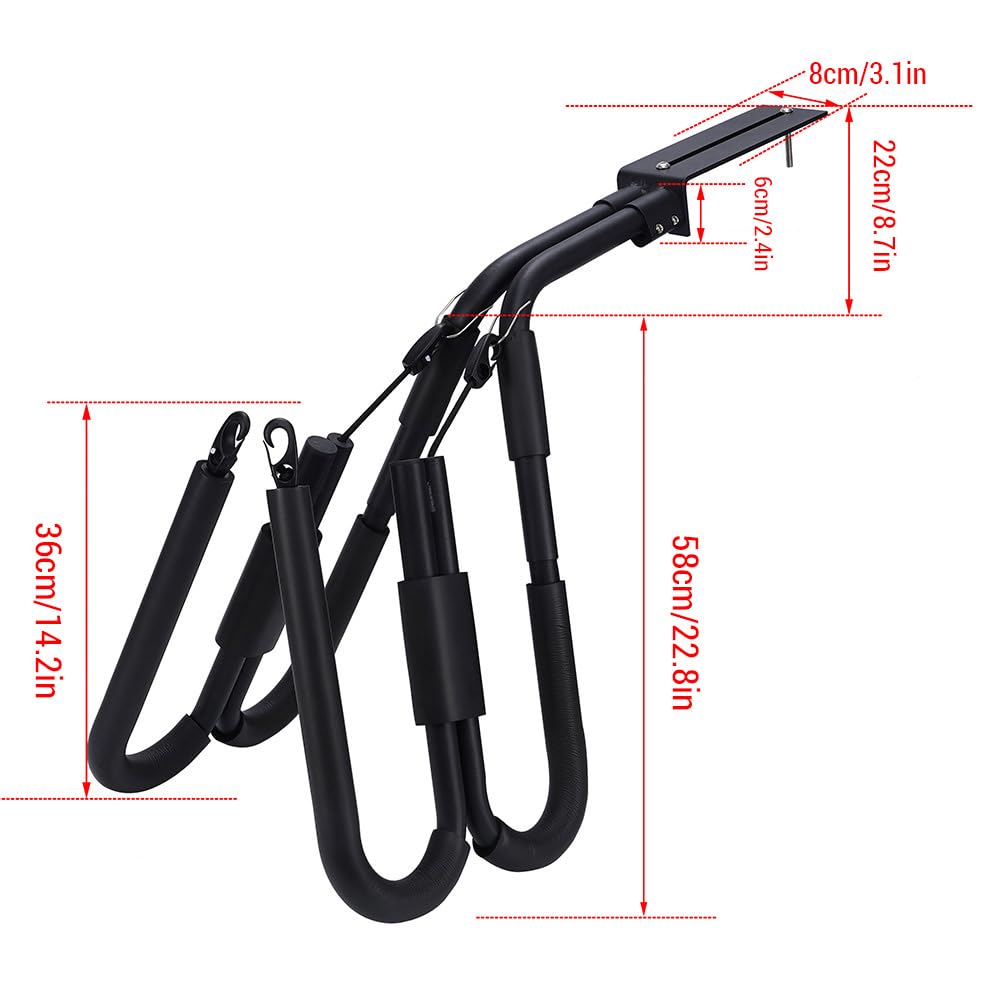 Support de Planche Surf vélo Portable et Ajustable latéral pour Wakeboard en Aluminium léger antirouille Facile à Installer