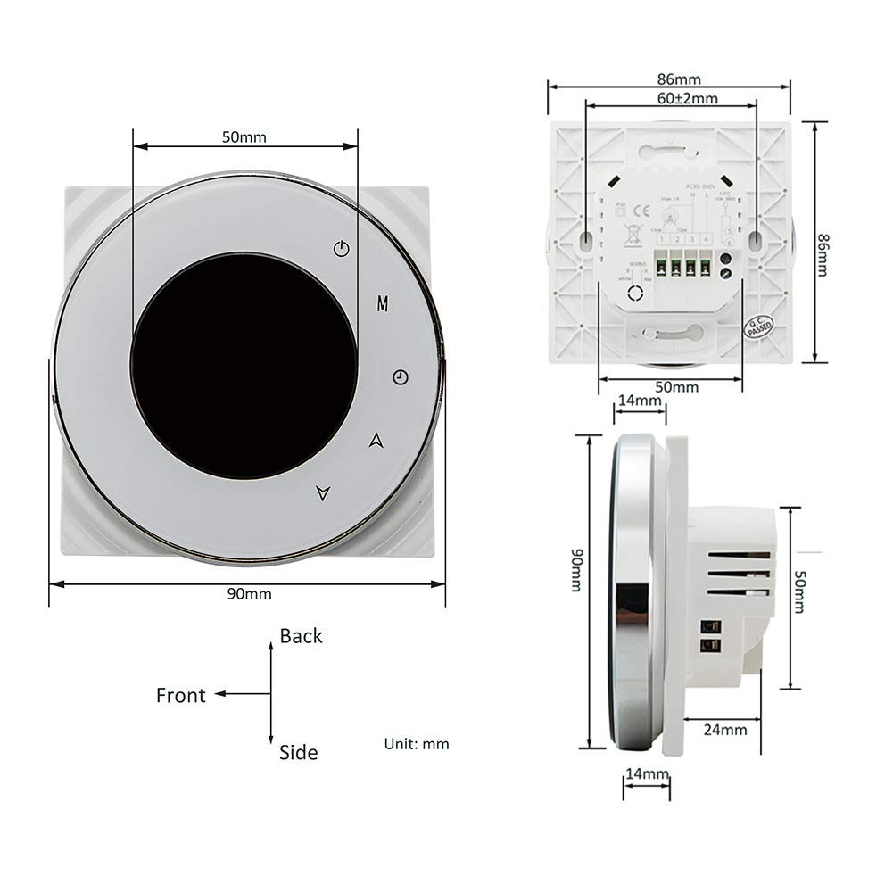 Termostato Wifi Inteligente Compatible con Alexa Google Home-Termostato Digital Inalambrico Calefaccion para Caldera de Gas,Controlador de Temperatura Programable 3A,220v