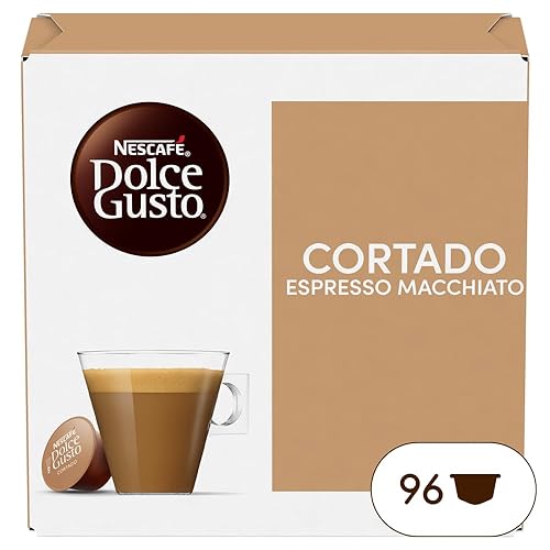 NESCAFÉ DOLCE GUSTO Cortado Espresso Macchiato Caffè, 6 Confezioni da 16 Capsule (96 Capsule Compatibili Nescafé Dolce Gusto)