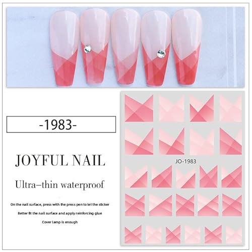 Diduikalor French Nail Art Sticker Decals 3D Self-Adhesive Nail Design Fashion Charm Semi Transparent Black And White Dyeing Nails Tips Diy Toenails Nail Tattoos For Women Girls Manicure Nail Decorations 4 Sheets #TOP3