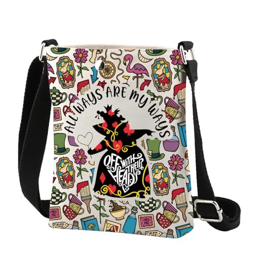 CMNIM Alice Inspired Crossbody Bag Queen of Red Hearts Gift Alice Fairy Tales Fan Gifts All Ways are My Ways Crossbody Purse