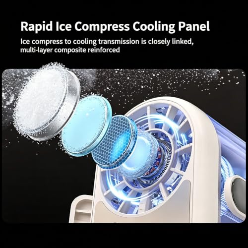 Ventilador de mano con 199 velocidades y pantalla LED de control 6