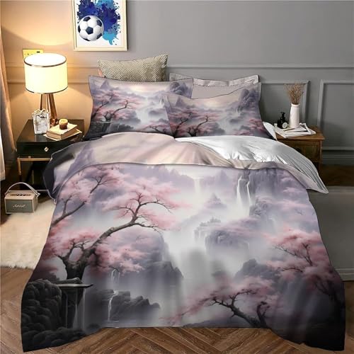 Housse de couette nœuds roses 3D parure de lit microfire 220x240