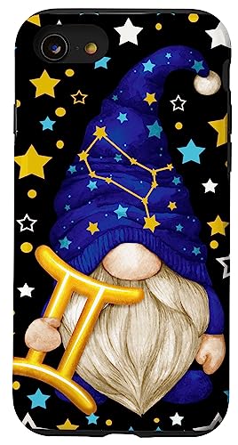 Custodia per iPhone SE (2020) / 7 / 8 Gemini Zodiac Sign Cute Star Pattern Funny Birthday Gnome