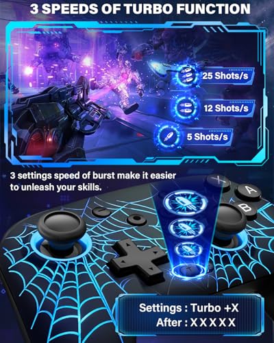 Image of ZRZLMVP Wireless Switch Controller for Nintendo Switch /OLED /Lite /Switch 2, 1000mAh Rechargeable Pro Controllers with 9 Colors LED Light, Switch Remote Control Gamepad with Turbo, Vibration,6-Axis Gyro