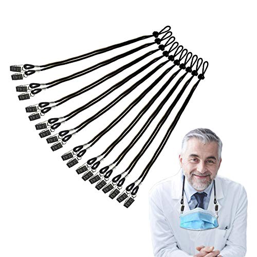 EBANKU 10 STKS Verstelbare nekbandjes Gezicht Shield Lanyard met Clips, Anti-slip Ear Saver Lanyard Extender Houder Riemen Handig rond de nek voor kinderen, verlichten oordruk