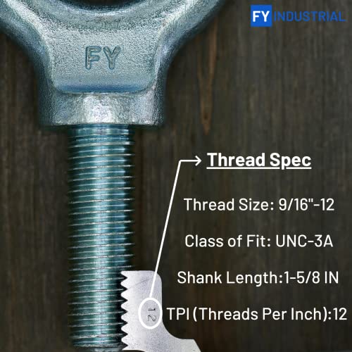 Image of Lifting Shoulder Eye Bolt 9 /16 inch-12 X 1-5 /8 inch |Blue Bright Zinc Plated