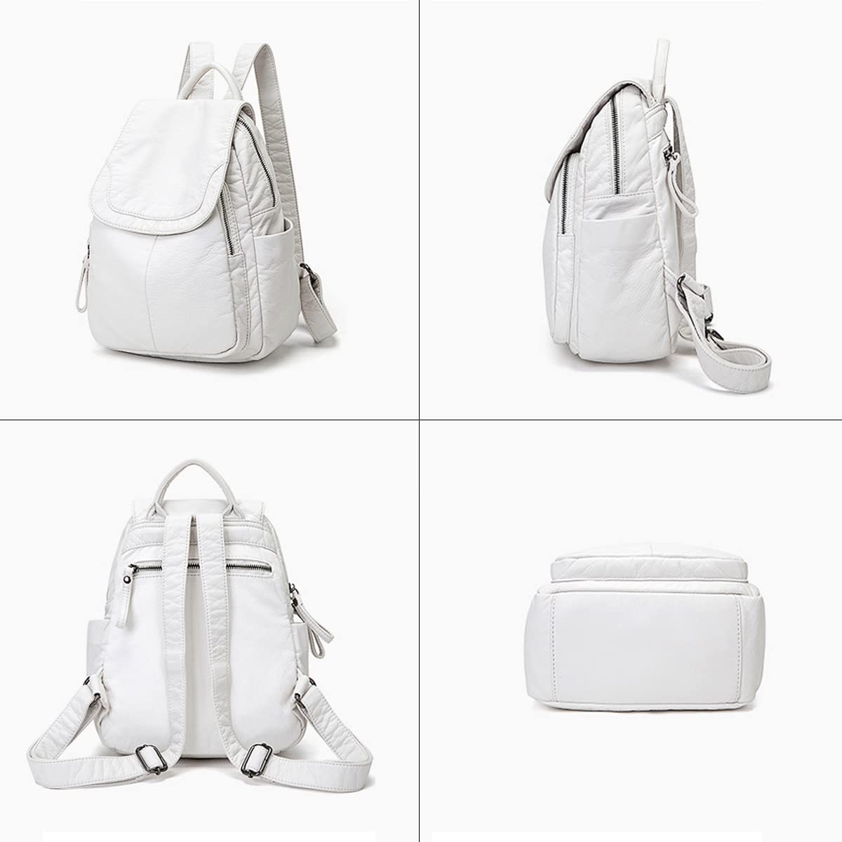 BUKESIYI Damen Tasche Rucksack Handtasche Frauen backpack Klein Anti Diebstahl Schulrucksack Laptop Weekender PU Leder DE78179