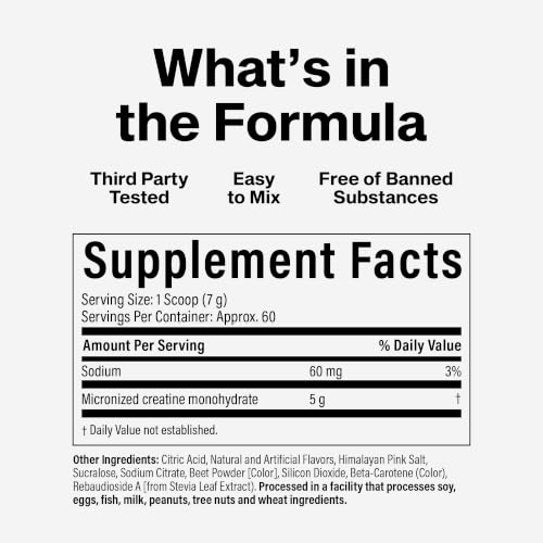 Image of MuscleTech 100% Creatine Monohydrate, Red Berry - 14.08 Oz | 5g Creatine Essential Series Platinum - 60 Servings