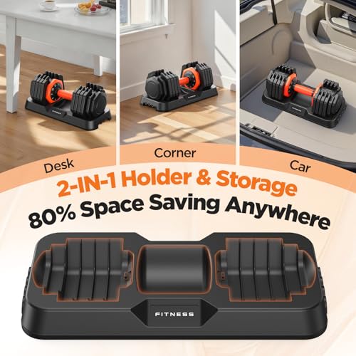 Image of 2026 FDB2 Updated Adjustable Dumbbell Set of 2, 5-in-1 /10-in-1 Weights Dumbbell Set with Storage Box, 25lbs /55lbs Adjustable Weights with Anti-slip Silicone Grip, Weight Set For Home Gym Suit both Men and Women