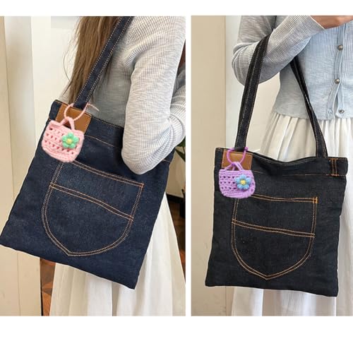 Image of Farm4Far Women Denim Retro Vintage Tote Shoulder Hand Bags