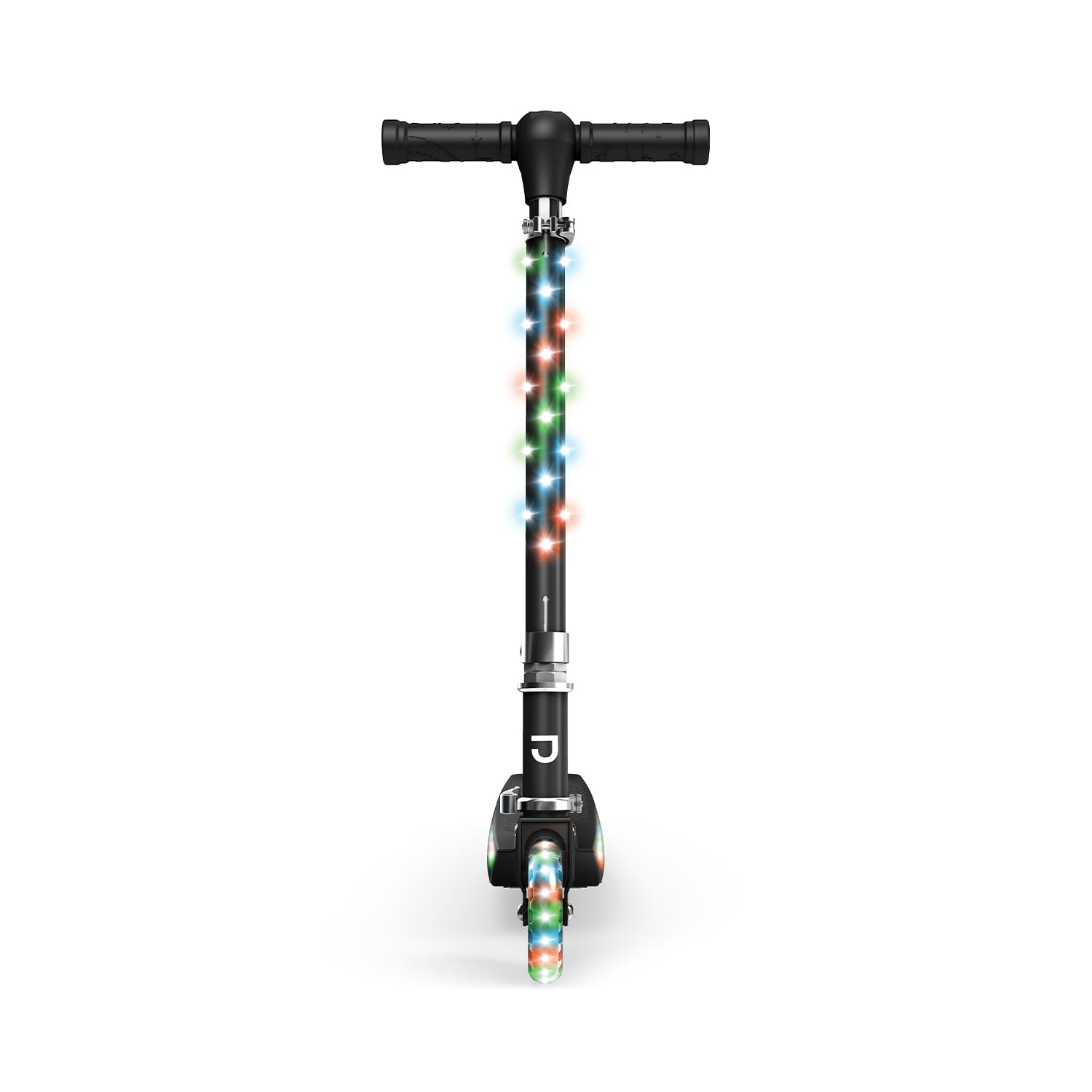 Jetson Jupiter Kids 2-Wheel Light-Up Kick Scooter, LED Lights on Handlebar, Stem, Wheels & Deck, Adjustable Handlebar, Rear Brake, Easy-Folding Mechanism, Ages 5+