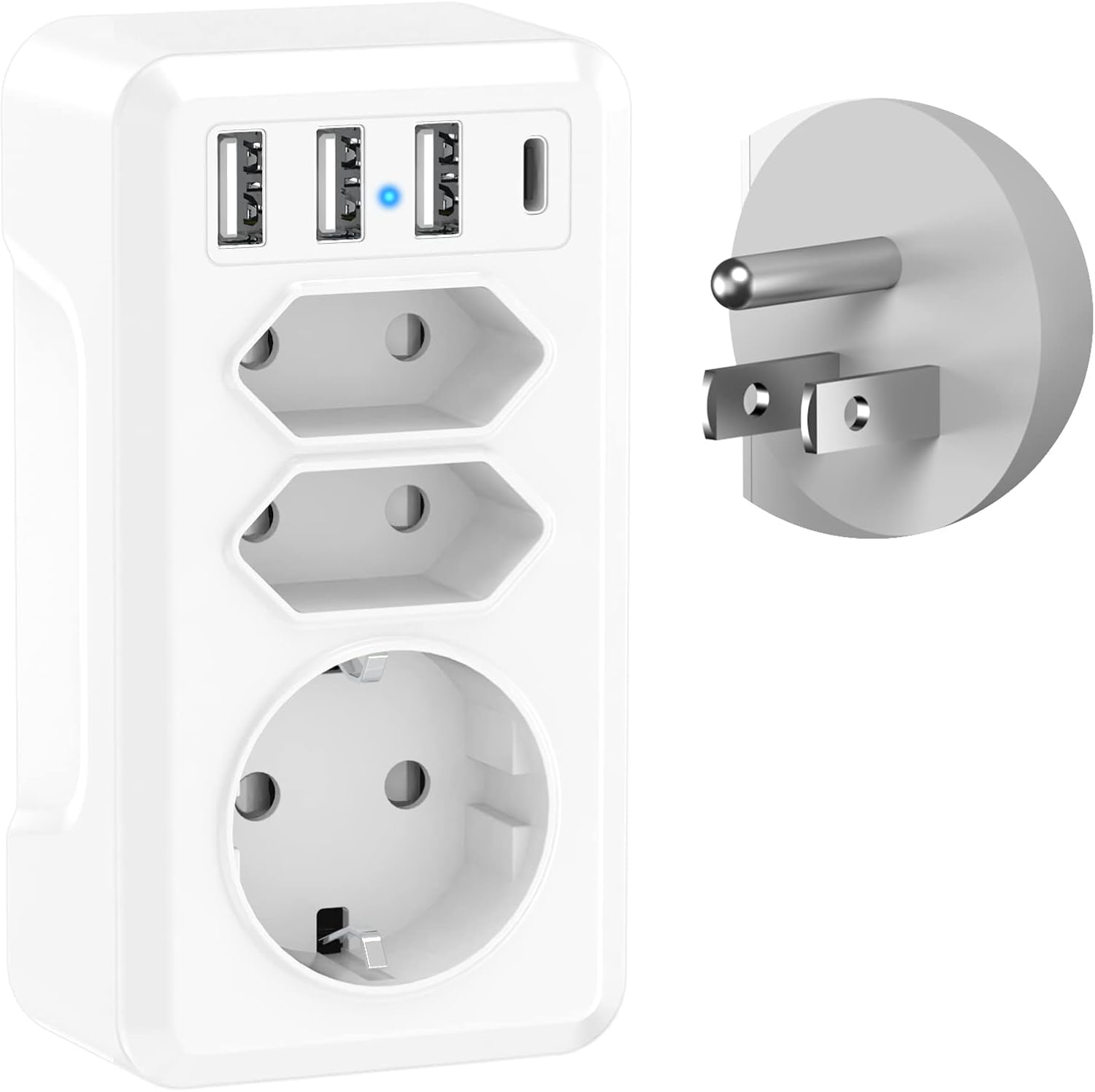 Reiseadapter USA Adapter USA Deutschland Stecker, 7 in 1