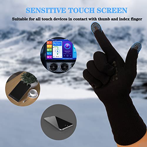 Ottershell Winter Warm Gloves Waterproof Breathable Touch Screen Texting. For All Outdoor Pursuits Running Cycling Hiking Cold Weather (Black, Medium) #TOP1