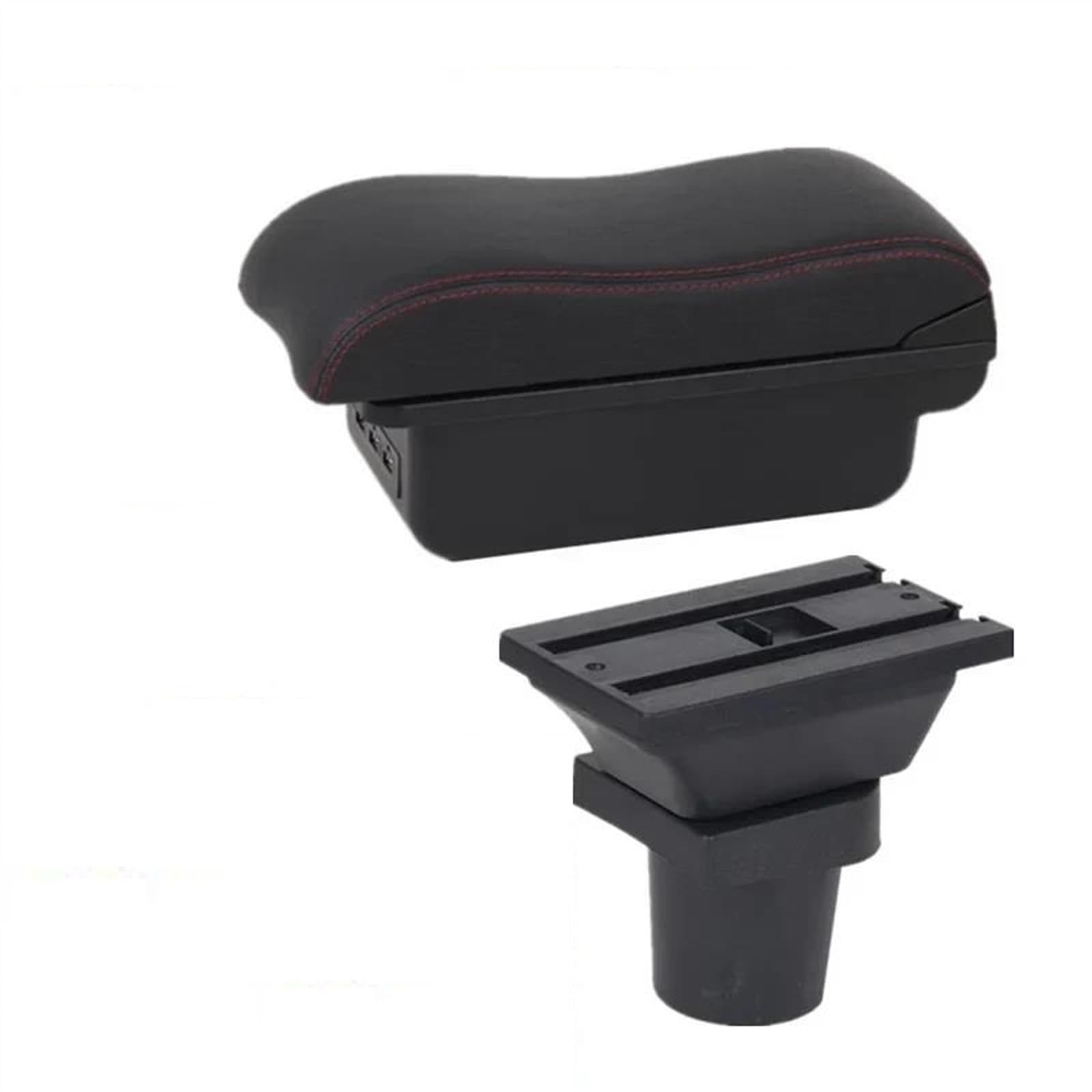 NOHEEU Car Armrest Special Storage Box Modification Parts For Yaris 3 For Hybrid For Vitz(B2 red line 3USB)