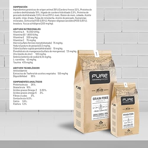 Avantis Pet Pure Grain Free Adult – Futter für Erwachsene Hunde Aller Rassen – 2 kg – 100% vollständiges und ausgewogenes Futter – mit Huhn und Getreide für Hunde mit Intoleranz und Allergie
