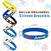 JUNEBRUSHS 42pcs Autism Awareness Silicone Bracelets Colorful Puzzle Pieces Inspirational Rubber Wristbands Accessories for Kids Adults Autism Awareness Party Decorations Gift Supplies (7 Designs)