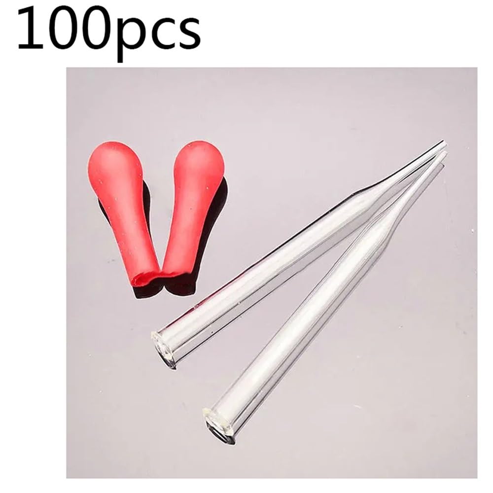 Laborgeräte und -ausrüstung 10 stücke/30 stücke/100 stücke Labor 90mm Bis 150mm Glas Übertragung Dropper Mit Rot Gummi Saug-Ball(120mm 100pcs)