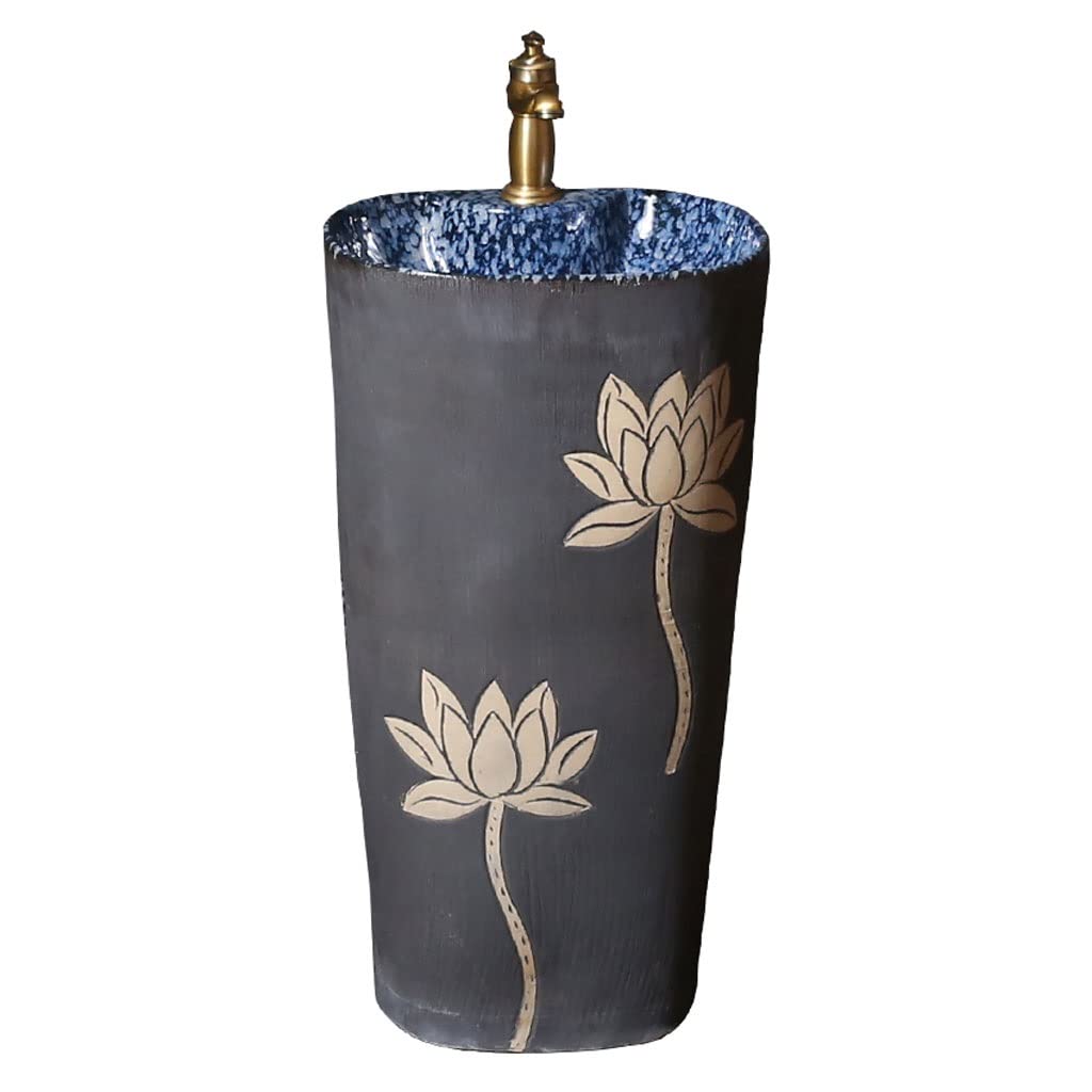 TIANQIHAO Sinks Sink Basin Ceramic Floor Combo With Faucet Base