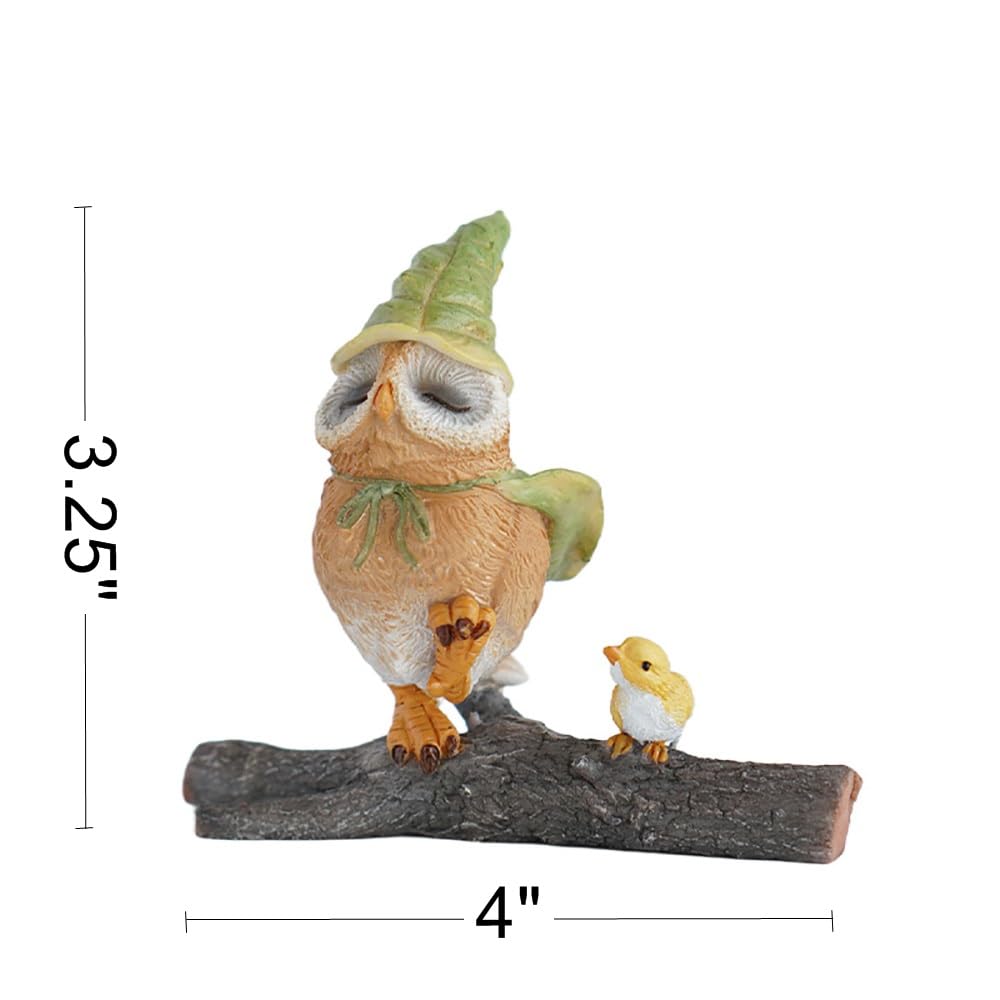 Gemmia Miniature Fairy Garden Owl Figurine- Meditation Owl Statue - Image 2