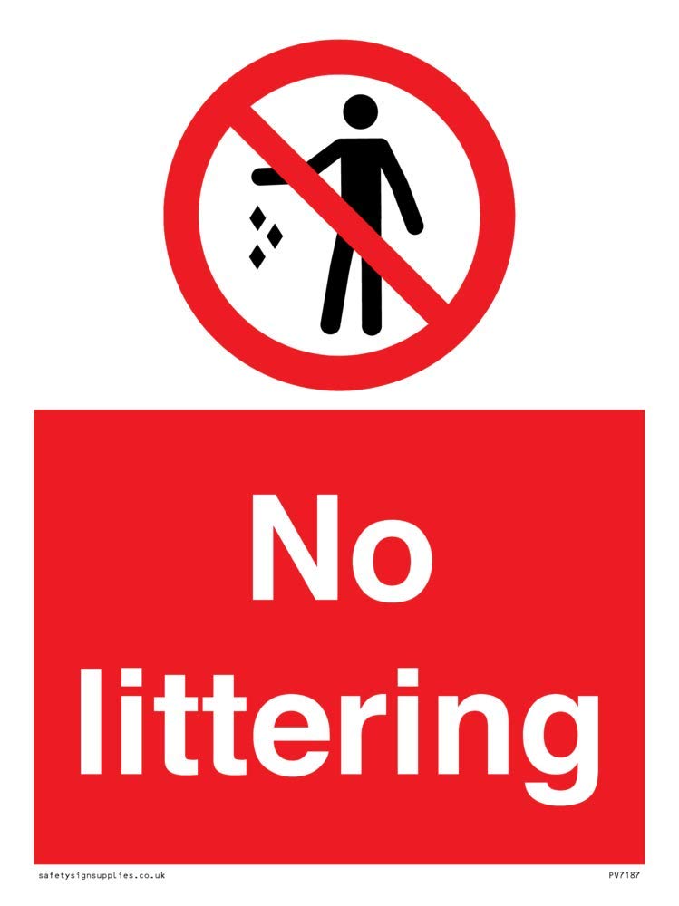 Viking Signs PV7187-A5P-AC No littering, 200.0 mm*150.0 mm*3.0 mm