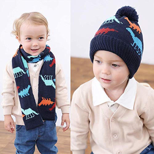 DUHGBNE Strickmütze Wintermütze Warme Mütze Beanie Warm Baby Wintermütze Wintermütze Junge and Baby Mütze Baby Slouch Kinder Beanie Tierdruck Plüsch – Bild 8