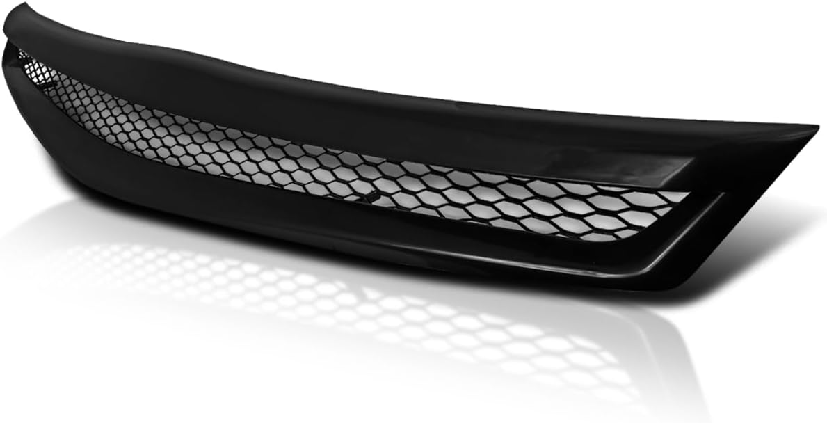 Spec-D Tuning Black Honeycomb Mesh Front Bumper Hood Grille Compatible with 2006-2008 Honda Civic 2Dr Coupe