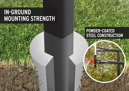 Silverback 54" In-Ground Height Adjustable Basketball System with Tempered Glass Backboard, Pro-Style Breakaway Rim, and Backboard Pad3