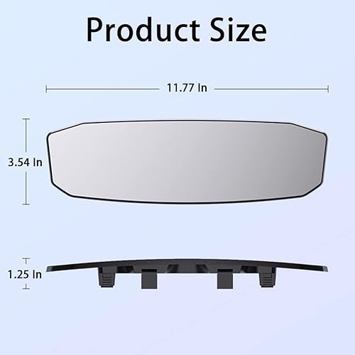 Miniatura 24 de Espejos retrovisores para automóvil, resistente a los golpes, espejo retrovisor panorámico interior con clip para automóvil, amplio rango de visión