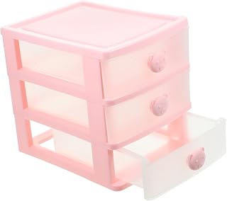 Holibanna Small Tiered Storage Organizer with Transparent Plastic Stackable Desktop Storage Box for Makeup Office Supplies and Sundries Space Saving Mini Desk Organizer for Home and Bedroom
