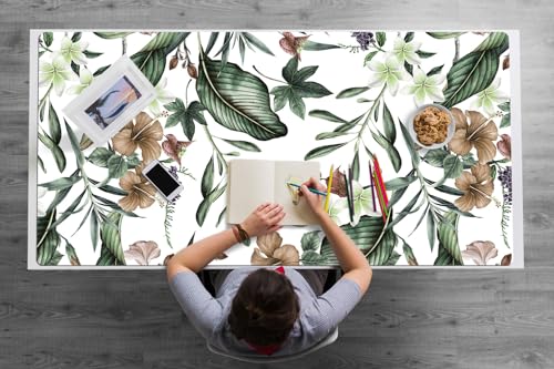Desk mat 120x60 cm aux fleurs printanières pour protéger votre bureau à la maison