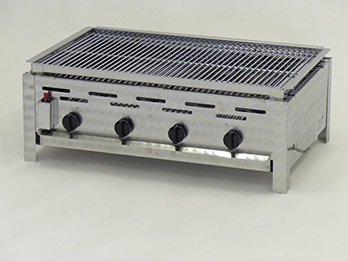 Preisvergleich Produktbild Edelstahlgrill mit Lavasteineinsatz