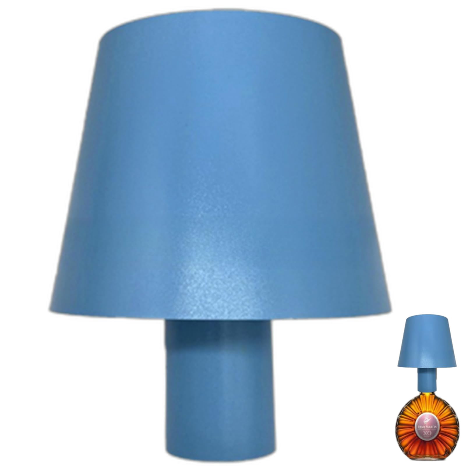 Brabola Wireless Bottle Lamp, Cordless Wine Bottle Light Head 3 Color Modes Dimmable Table Lamp Rechargeable Touch Control Desk Lamp for Bedroom, Restaurant, Bar, Office, Christmas (Blue)