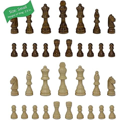 Staunton Chess Pieces by GrowUpSmart with Extra Queens | Size: Small - King Height: 2.5 inch | Wood Cover