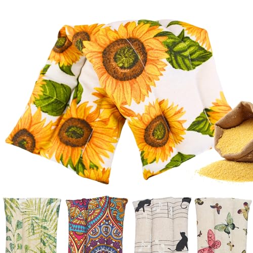 Saco Termico Semillas para Microondas - Bolsa Semillas Calor Microondas - Cojin de Semillas para Microondas - Sin Aroma - Relleno de Semillas de Mijo Ecológico - Fabricado en España 45x14cm