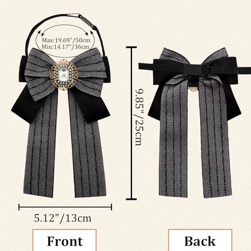 Image of Womens Bow Tie Adjustable Rhinestone Bowtie for Women Ladies Girls Pre-tied Womens Tie for Shirt Suit Uniform