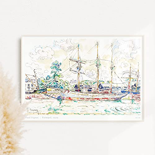 BROOMIN アートポスター ポール・シニャック Paimpol 船 海 空 雲 絵画ポスター 風景画 ポールシニャック A3 297×420mm AP118