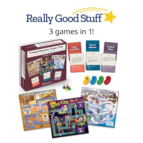 Image of Really Good Stuff Reading Comprehension Board Game Trio, Grades 4-5