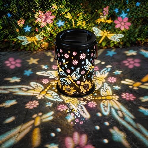 Mantunt Solar Lanterns Outdoor Waterproof Solar Lights Outdoor Garden Gifts for Women Mothers Day Mom Grandma Hanging Solar Lights Dragonfly Garden Decor for Patio Yard Lawn Porch Backyard