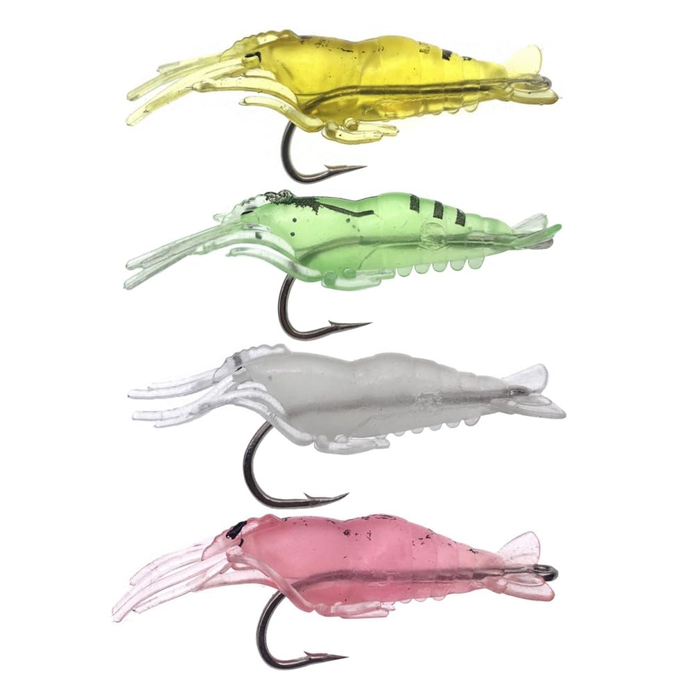 Leurres Souples Crevettes En PVC – Lot De 3, 6.5g, Appâts Pêche, Neufs