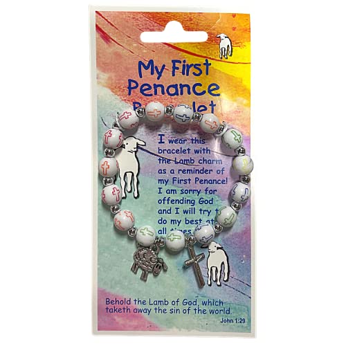 Needzo My First Penance Charm Bracelet, Prayer Card Included, Colorful Religious Jewelry, One Size Fits Most2