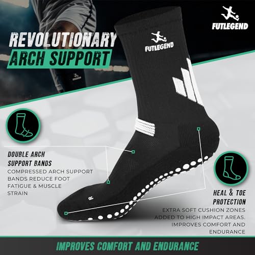 Men's Soccer Socks with Grips, Cushion Zones & Arch Support Bands for Women & Men (US 8-11)4