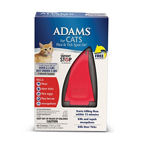 Adams Flea and Tick Spot On for Cats Under 5 Pounds