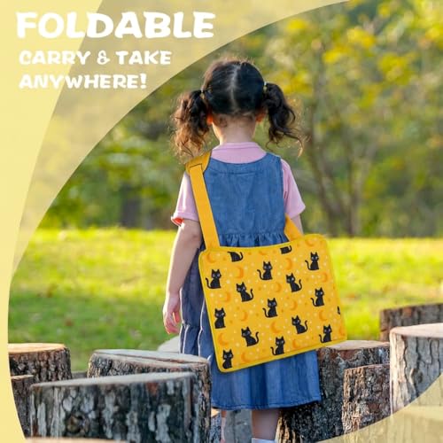 Image of MENZOKE Kids Travel Tray for Toddler Car Seat, Toddler Gift for Boy | Road Trip Essentials Accessories Lap Tray, 16.5 x 13 inch, iPad Holder Stand, Storage Pockets, Snack Compartment, Yellow