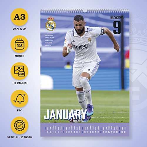 Grupo Erik Real Madrid A3 Wall Calendar 2023, 11.7 x 16.5 inch - Image 3