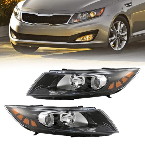 A Pair Halogen Headlamp Assembly Compatible with 2011 2012 2013 Kia Optima (Left+Right Side)