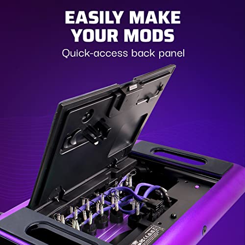 Image of Victrix Pro FS-12 Fight Stick Arcade Controller, PlayStation, PS5, PS4, PC | Esports, Tournament-Grade, 12 Sanwa Denshi Buttons, Aluminum Body, Detachable Joystick, Lockable Control Bar, Purple