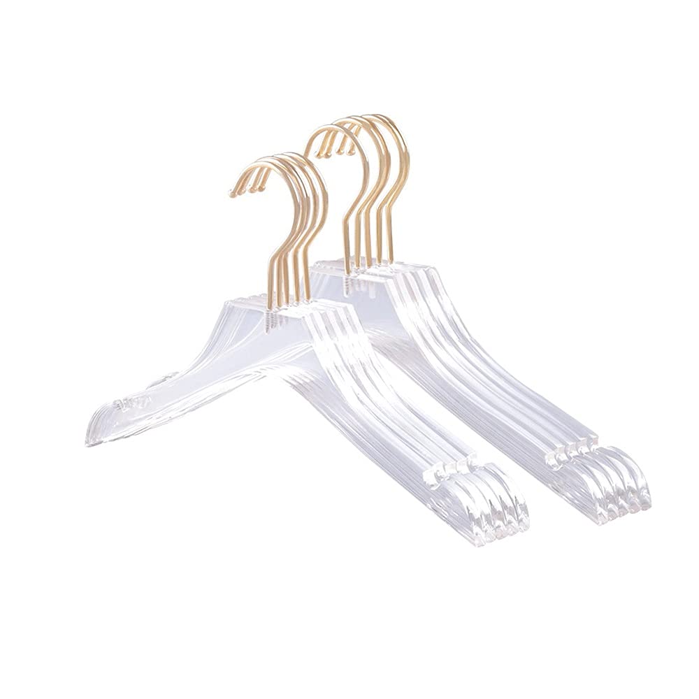 Quality Hangers Grucce in plastica per vestiti, confezione da 50 pezzi, 44,5 cm, resistenti, salvaspazio, in acrilico trasparente | Gancio girevole a 360 gradi e intagli (trasparente