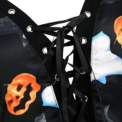 YUANCHENG Spring Autumn Halloween Pumpkin Ghost Leaf Print Lace Up Sweet Elegant Dress,01,XL steampunk buy now online YUANCHENG Spring Autumn Halloween Pumpkin Ghost Leaf Print Lace Up Sweet Elegant Dress,01,XL steampunk buy now online