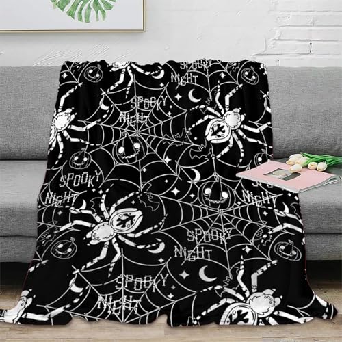 Plaid Halloween motif araignée stylisé pour réchauffer vos soirées en famille - 2